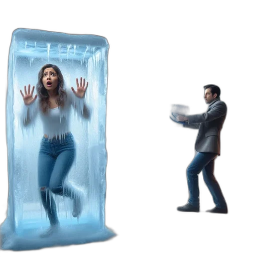 furniture, concept art, 3d render, underwater, outer space, ice, sculpture, woman transparent PNG cut-out