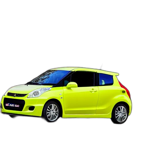 car, 3d render, photorealistic, concept art, cartoon, suzuki, swiftdrift, uncrop transparent PNG cut-out