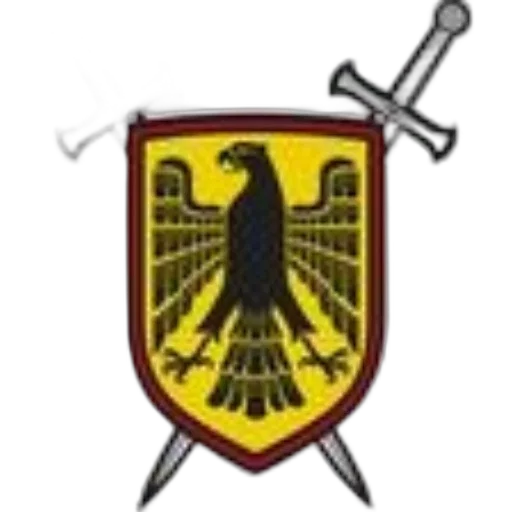 staff, shield, black, eagle, center, flanked, two, crossed transparent PNG cut-out