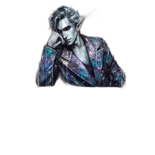 jacket, hair, umbrella, jewelry, watercolor, photorealistic, concept art, pixel art transparent PNG cut-out