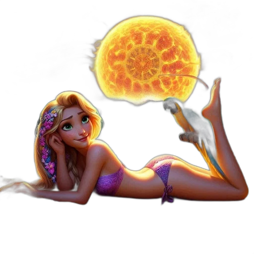 umbrella, staff, jewelry, concept art, fantasy art, cartoon, comic book art, neon lights transparent PNG cut-out