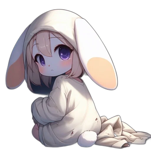 creature, hat, dress, animal, pixel art, anime, concept art, watercolor transparent PNG cut-out
