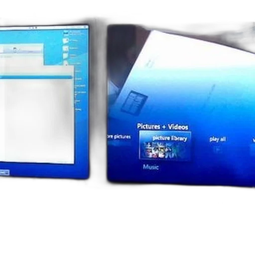 3d render, concept art, photorealistic, vaporwave, blue, dell, computer, setup transparent PNG cut-out