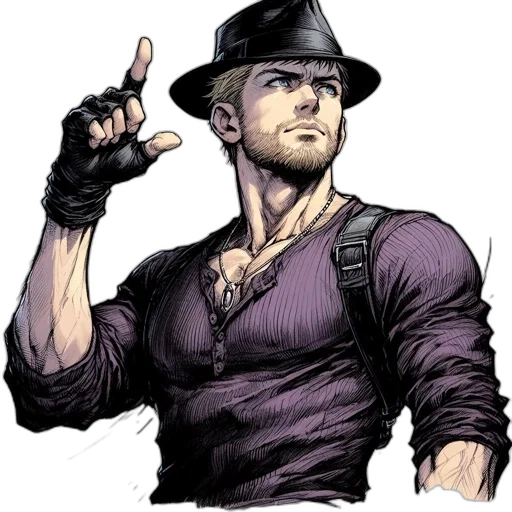 hat, staff, weapon, comic book art, concept art, cartoon, photorealistic, illustrated transparent PNG cut-out