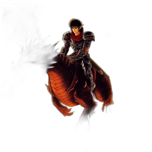 dragon, sword, weapon, jacket, concept art, fantasy art, pixel art, comic book art transparent PNG cut-out