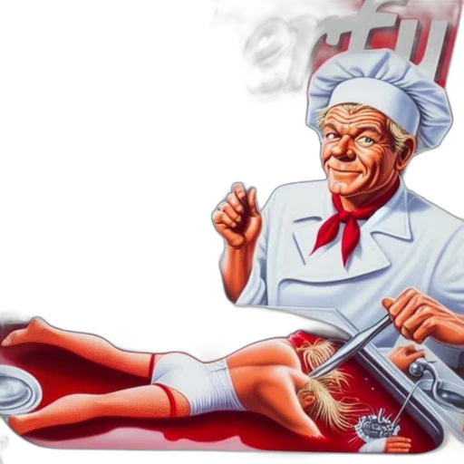 food, staff, robot, weapon, concept art, comic book art, cartoon, photorealistic transparent PNG cut-out