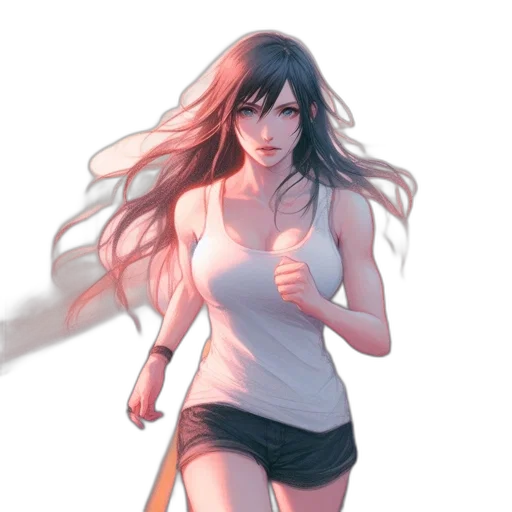 concept art, anime, comic book art, fantasy art, fire, red, pastel, monochrome transparent PNG cut-out