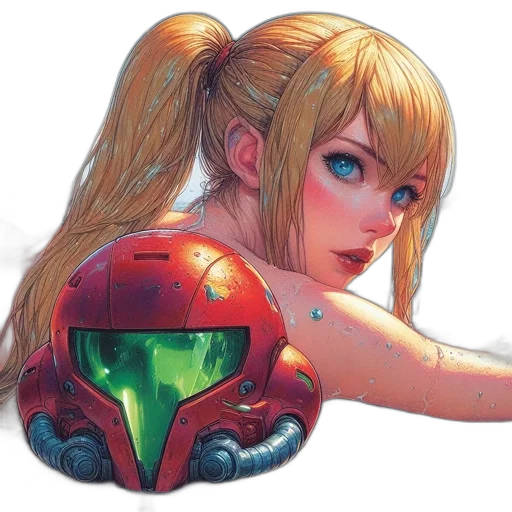 robot, mask, weapon, face, concept art, comic book art, fantasy art, anime transparent PNG cut-out
