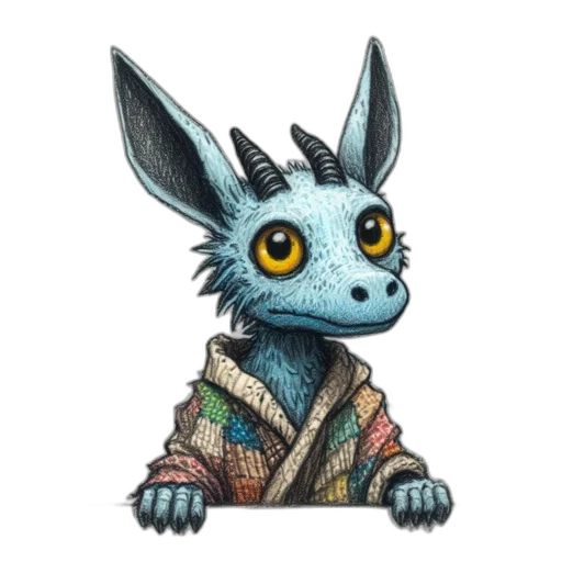 dragon, staff, creature, animal, fantasy art, concept art, pixel art, 3d render transparent PNG cut-out