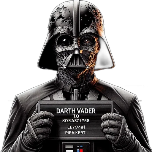 mask, comic book art, concept art, mugshot-style, pose, darth, vader, displays transparent PNG cut-out