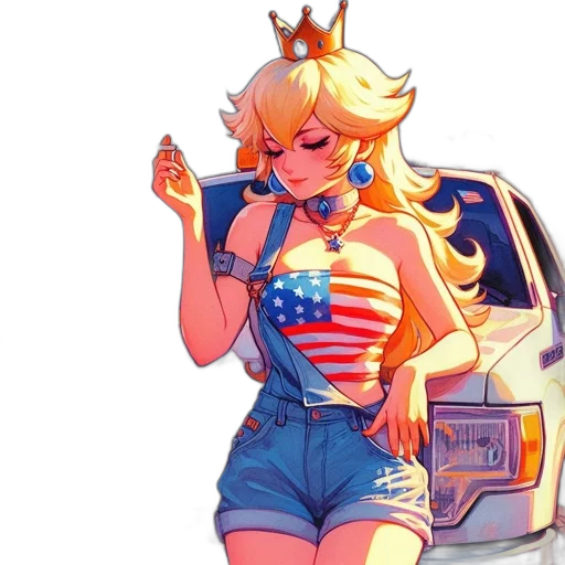 dress, crown, weapon, vaporwave, pixel art, concept art, anime, golden transparent PNG cut-out