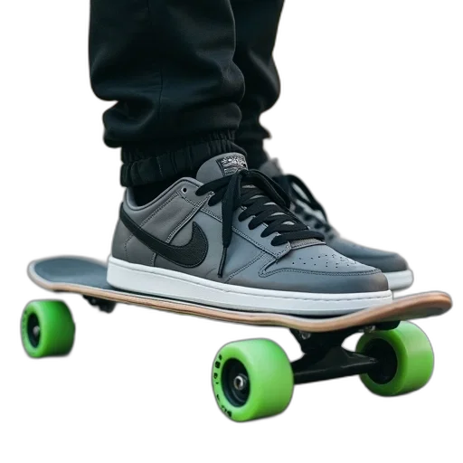 shoes, weapon, photorealistic, 3d render, concept art, grey, skateboard, shoe transparent PNG cut-out