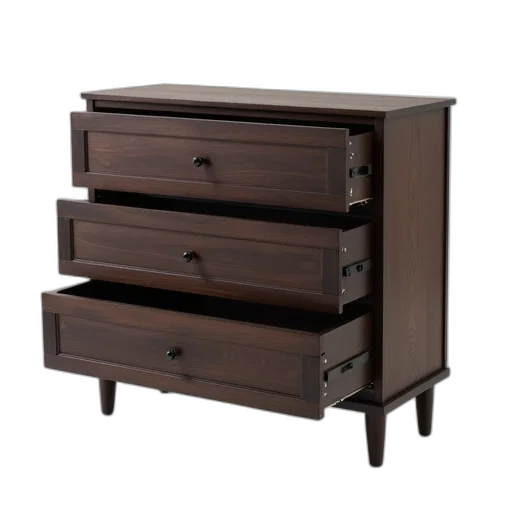 furniture, 3d render, dark, earth tones, wooden, dresser, brown, finish transparent PNG cut-out