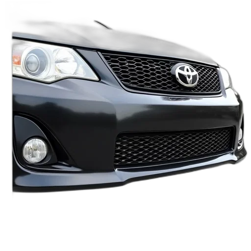 car, 3d render, photorealistic, black, bumper, mesh, grille, shown transparent PNG cut-out