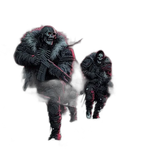 creature, animal, mask, jacket, concept art, 3d render, fantasy art, dark transparent PNG cut-out