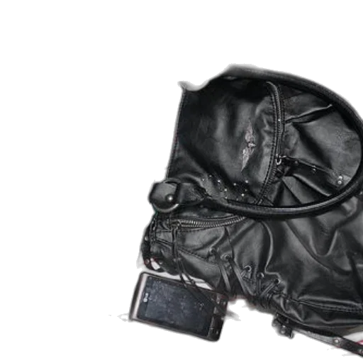 jacket, shoes, mask, crown, dark, black, leather, handbag transparent PNG cut-out