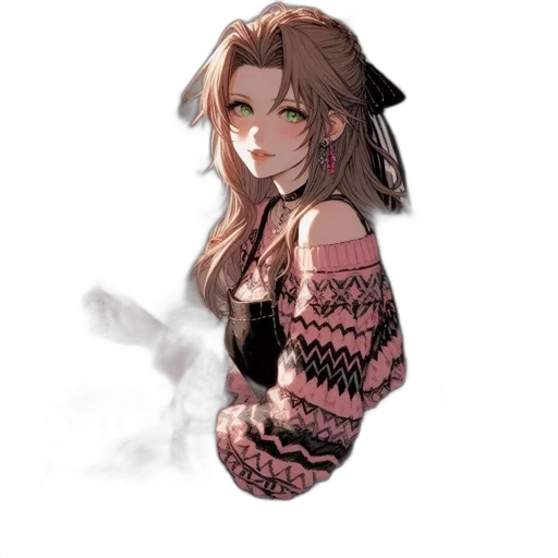 dress, staff, hair, mask, pixel art, fantasy art, concept art, watercolor transparent PNG cut-out