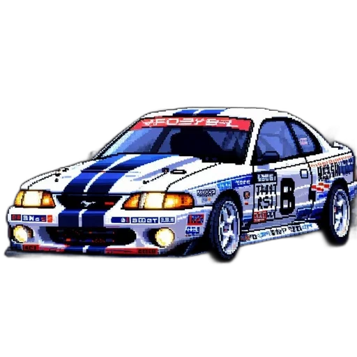 car, photorealistic, concept art, pixel art, anime, pixel-art, rendition, white transparent PNG cut-out