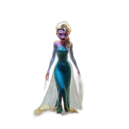 dress, crown, concept art, 3d render, fantasy art, comic book art, elsa, frozen transparent PNG cut-out