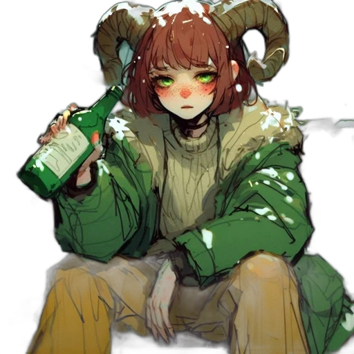 staff, creature, jacket, weapon, pixel art, concept art, fantasy art, watercolor transparent PNG cut-out