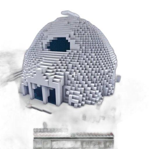 building, 3d render, concept art, pixel art, photorealistic, snow, snowy, minecraft transparent PNG cut-out