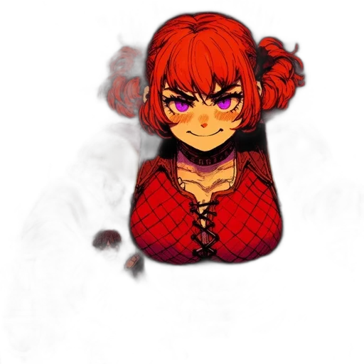 mask, pixel art, concept art, fantasy art, anime, fire, red, dark transparent PNG cut-out