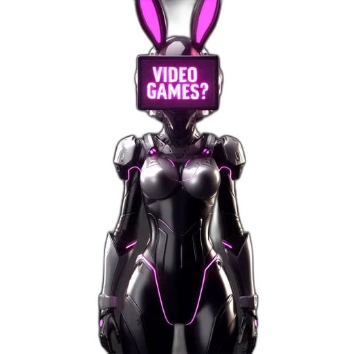 robot, dress, weapon, animal, cyberpunk, 3d render, concept art, vaporwave transparent PNG cut-out