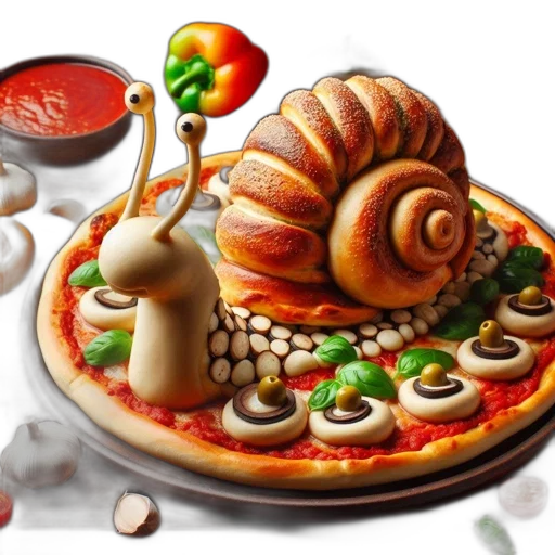 food, photorealistic, 3d render, concept art, fantasy art, colorful, unique, spiral-shaped transparent PNG cut-out
