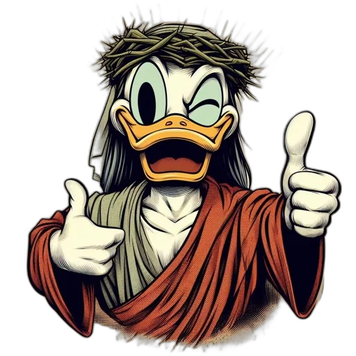 mask, cartoon, pixel art, comic book art, 3d render, animated, donald, duck transparent PNG cut-out