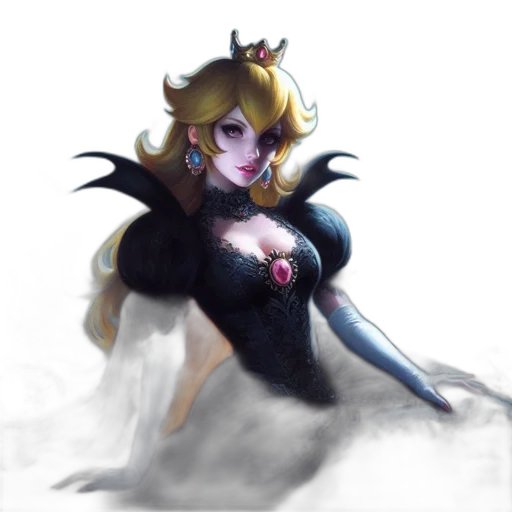 crown, dress, fantasy art, concept art, pixel art, watercolor, dark, monochrome transparent PNG cut-out