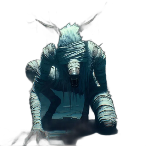 creature, mask, robot, jacket, concept art, cyberpunk, fantasy art, comic book art transparent PNG cut-out