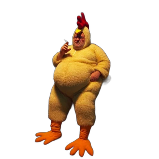 animal, creature, food, hat, 3d render, concept art, photorealistic, man transparent PNG cut-out