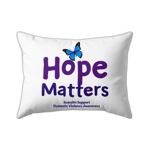 white, pillow, words, hope, matters, purple, blue, featuring transparent PNG cut-out