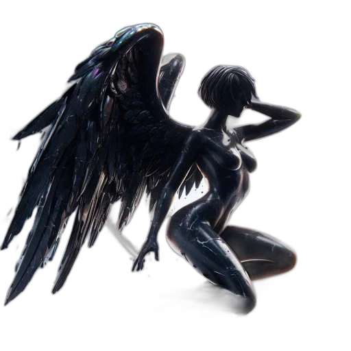 jewelry, concept art, 3d render, fantasy art, photorealistic, dark, angelic, figure transparent PNG cut-out