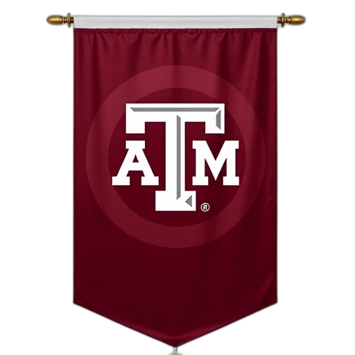 large, red, white, texas, university, flag, logo, center transparent PNG cut-out
