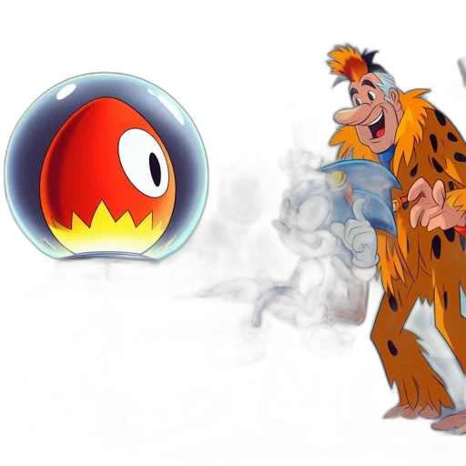concept art, 3d render, comic book art, cartoon, fire, fog, underwater, animated transparent PNG cut-out