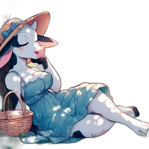 hat, dress, creature, animal, watercolor, concept art, pixel art, fantasy art transparent PNG cut-out