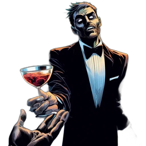 comic book art, concept art, during, sunset, graveyard, zombies, populate, scene transparent PNG cut-out
