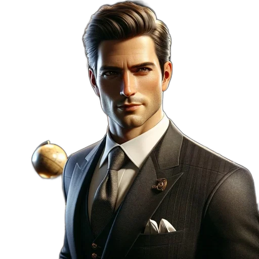 face, staff, jacket, concept art, photorealistic, fantasy art, 3d render, impeccably transparent PNG cut-out