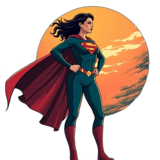 comic book art, concept art, cartoon, fantasy art, earth, superhero, women, shirt transparent PNG cut-out