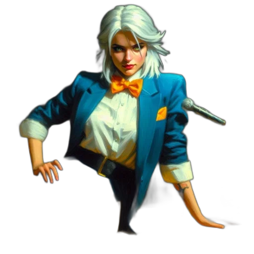 staff, jacket, weapon, face, concept art, pixel art, comic book art, fantasy art transparent PNG cut-out