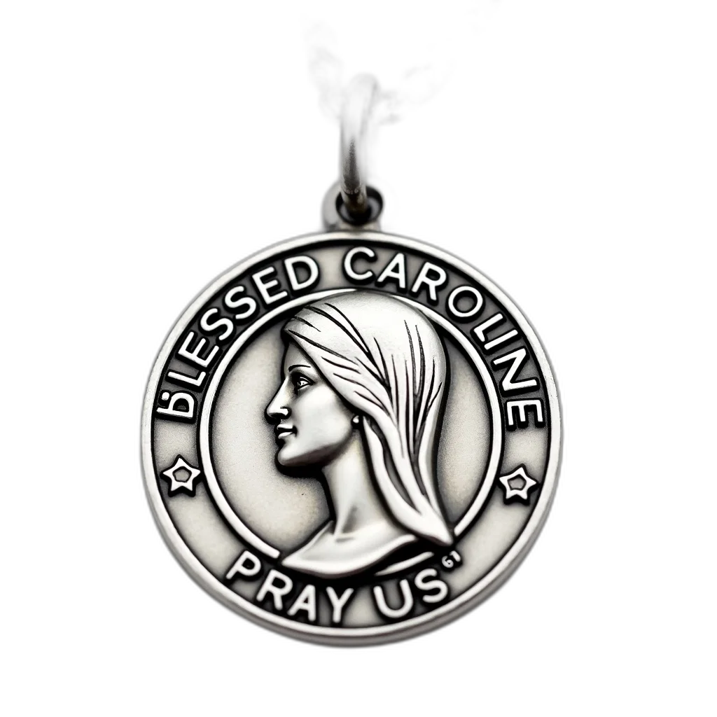 jewelry, silver, medal, circular, design, featuring, woman, profile transparent PNG cut-out