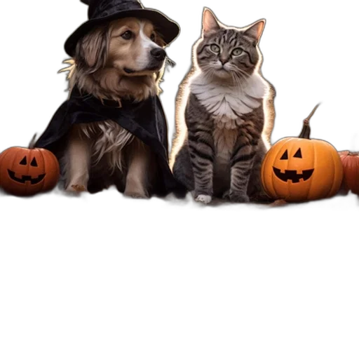 hat, animal, staff, photorealistic, concept art, halloween-themed, promotion, pet transparent PNG cut-out