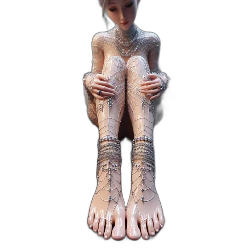 creature, shoes, jewelry, robot, 3d render, photorealistic, concept art, fantasy art transparent PNG cut-out