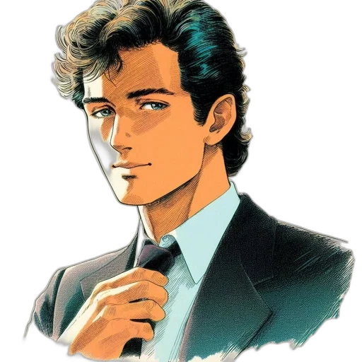 face, jacket, staff, robot, comic book art, cartoon, pixel art, concept art transparent PNG cut-out