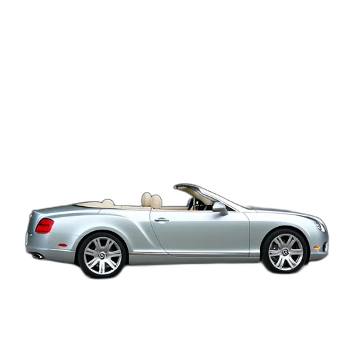 car, crown, 3d render, photorealistic, concept art, silver, convertible, parked transparent PNG cut-out