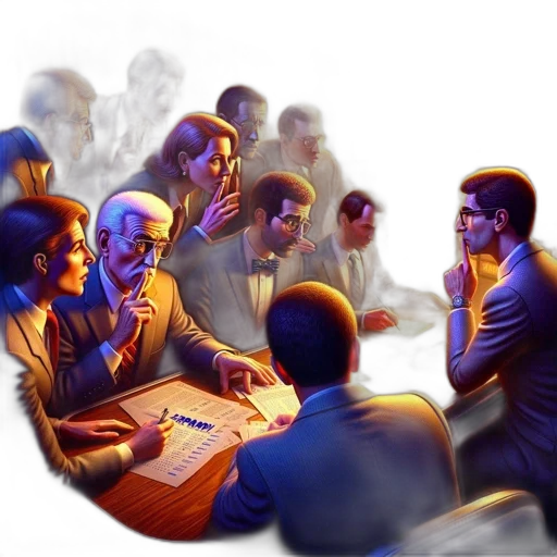 concept art, photorealistic, comic book art, 3d render, fire, group, business, professionals transparent PNG cut-out
