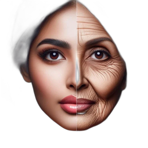 face, mask, photorealistic, 3d render, concept art, two, women, different transparent PNG cut-out