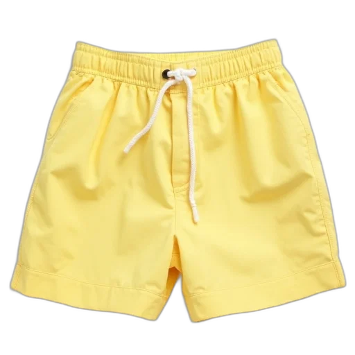 golden, neon, pair, light, yellow, shorts, white, drawstring transparent PNG cut-out