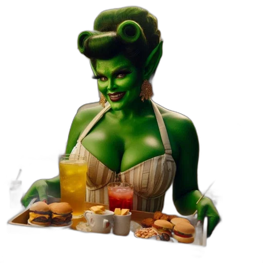 food, creature, concept art, 3d render, fantasy art, photorealistic, green, fantastical transparent PNG cut-out